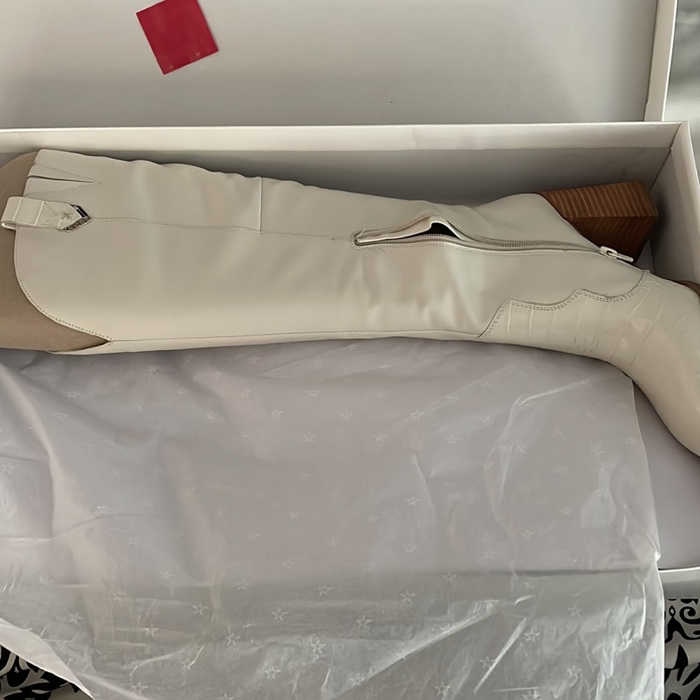 NIB Gibson Latimer Nataly Tall white leather boots